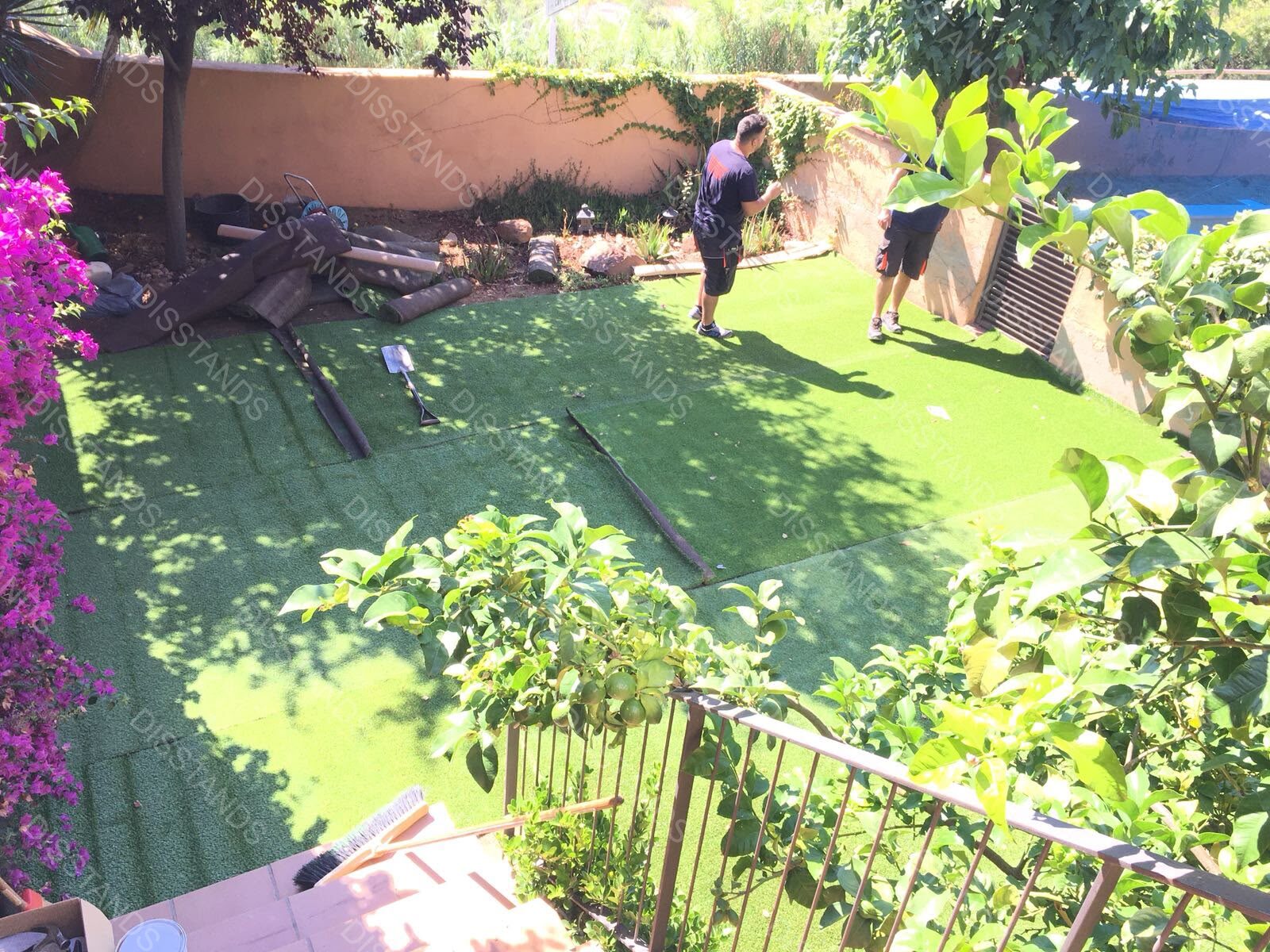Trabajo · Jardín durante la instalación