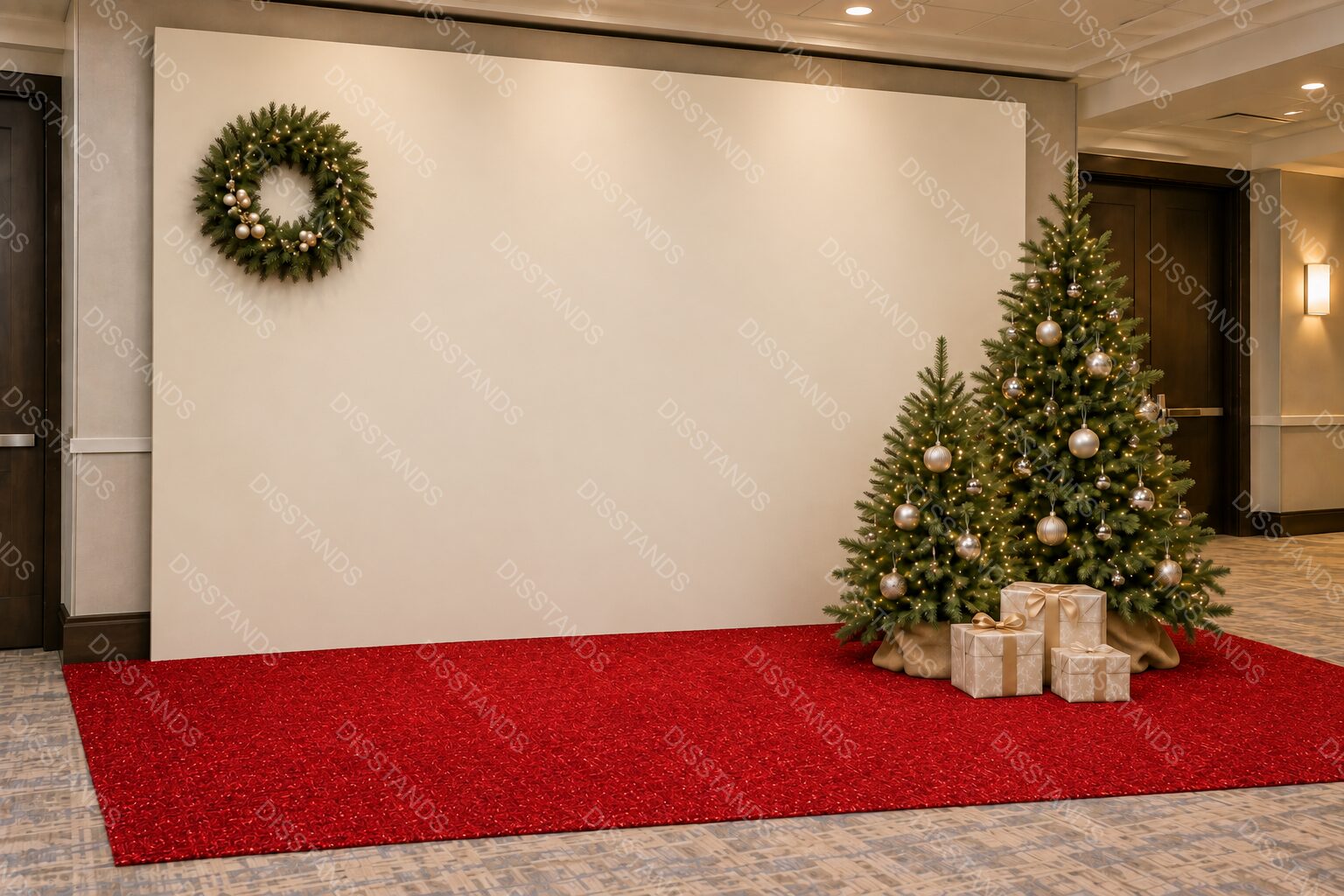 Photocall navideño con moqueta roja